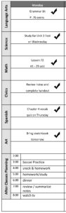 Time Management Schedule